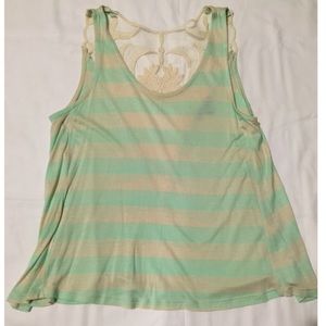 Charlotte Russe striped lace back tank